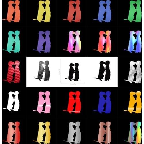 Tancredy 12*15cm Boy and Dog Car Sticker Cartoon Animal Car Styling Vinyl Body Window Door Bumper Stickers and Decals Decoration