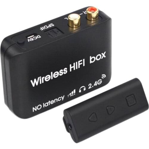 Top 2.4G Wireless HiFi Box Transmitter Sender Digital o Music Receiver Speaker Support Computer Live Broadcast TV