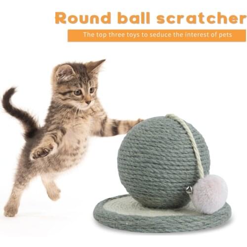 Pet Rope Woven Round Ball Cat Kitten Sisal Scratcher Chewing Teaser Playing Toys Home Pet Chewing Teaser Playing Supplies
