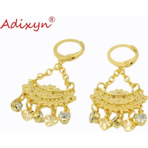 Adixyn Crystal Earrings For Women Gold Color Earring Ethiopian/African/Inidan/Nigerian Party Jewelry N030514