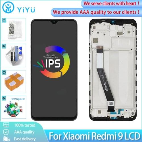 6.53" Original For Xiaomi Redmi 9 LCD Display Touch Screen With Frame Digitizer Replacement For Redmi 9 M2004J19AG M2004J19C LCD