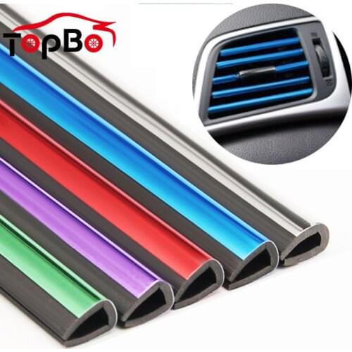 10pcs DIY Plating Air outlet trim strip Interior Air Vent Grille Switch Rim Trim Outlet Decoration Strip Car Accessories
