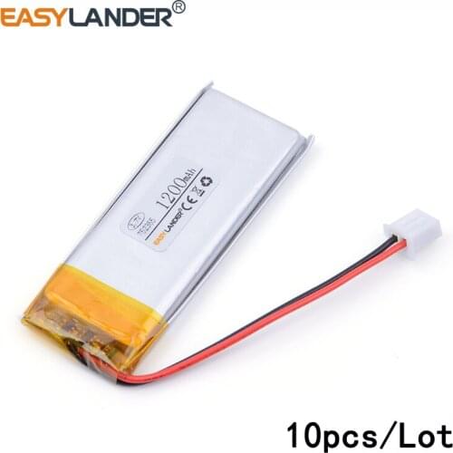 10pcs /Lot XHR 2.54 1200mAh 752365 752565 lithium Li ion polymer rechargeable battery phone charging power bank PAD PSP