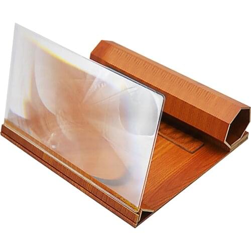 12inch Phone Screen Magnifier/ Cellphone Projector Enlarged Amplifier /Mobile Bracket Holder Movie Video Stand, Wooden Material