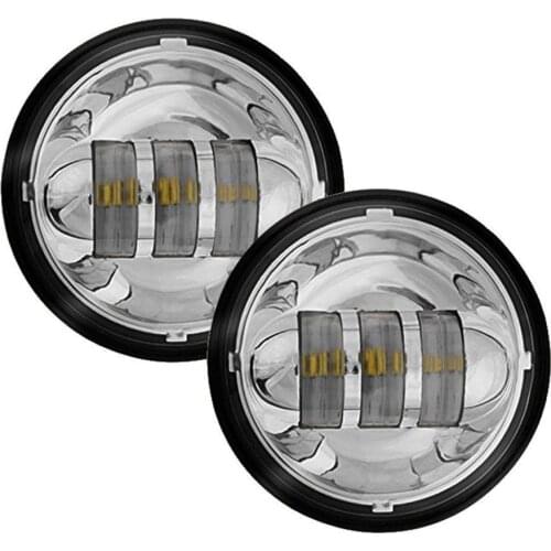 2PCS Chrome / Black 4.5 Inch Creee LED Passing Light Spot Driving Lamp LED Fog Lights for Harley Davidso Motorcycles 4.5"