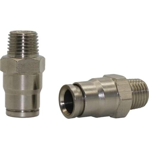 2 Pcs Copper High Pressure 1/4 Inch Male Thread To 3/8 Inch Straight Connectors For Out diameter 3/8 " Nyllon Pipe