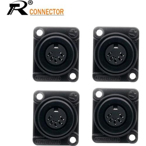 4Pcs/Lot 5P DIN Socket Panel Mount D-type DIN Connector Digital Microphone Converter Socket Cable Connector Soldering