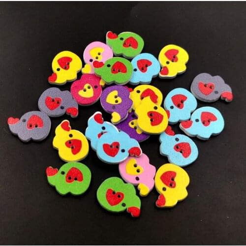 50Pcs Creative Cute 2-Holes Buttons Smooth Easy Clean Elephant Shape Decorative Sewing Buttons for Clothing DIY Sewing Supplies