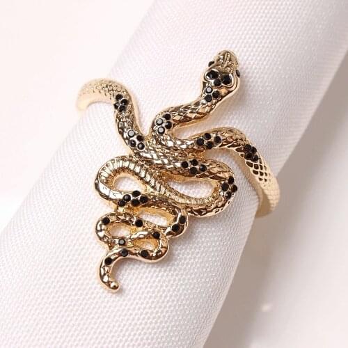 6PCS/Spot new metal snake napkin ring for wedding banquet prayer family gathering table decoration decoration free shipping