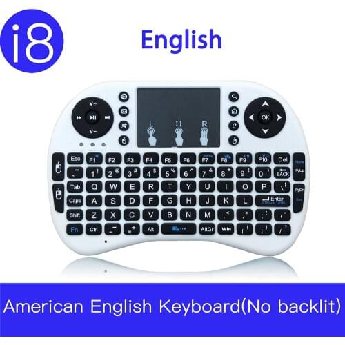 7 Color Backlight mini 2.4GHz Wireless Keyboard i8 Russian Spanish English French Version Touchpad i8 Backlit For Android TV BOX
