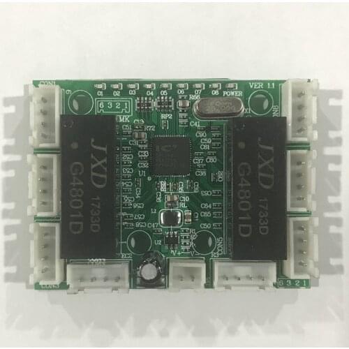 8 pin line mini design ethernet switch circuit board for ethernet switch module 10/100mbps 8 port PCBA board LED switch module