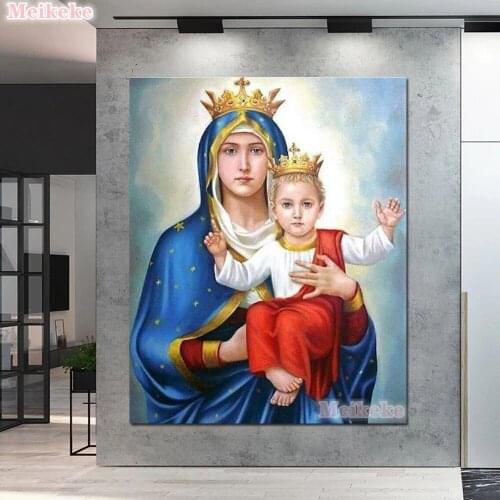 Diamond Painting Jesus Full Square Round Diamond Embroidery Religious Figures Picture Of Rhinestone 5D DIY Mosaic Home Deco