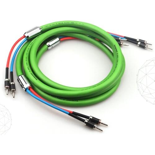 Audiophile OCC silver-plated speaker cable amplifier speaker wire Y Spade plugs AV HIFI audio cables Banana plug