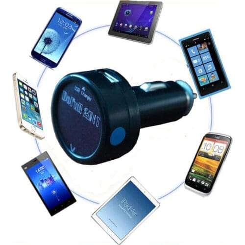 High Quality 2IN1 USB Car Charger Voltmeter Digital Display Car Vehicle Adapter 12v 24v voltage meter for IPHONE 6 ipad etcFeatu