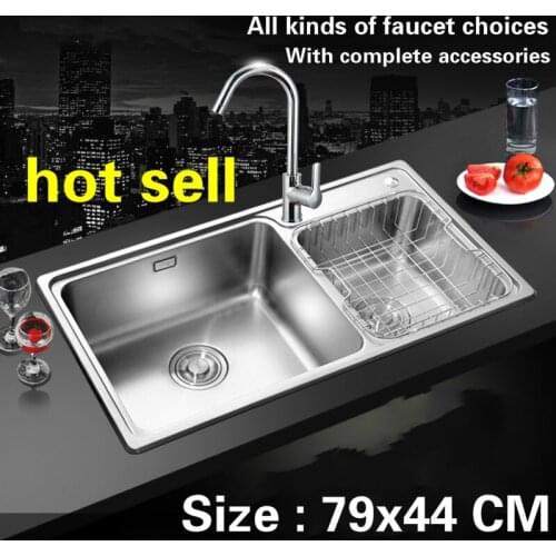 Free shipping Kitchen sink 0.8 mm durable food grade 304 stainless steel standard hot sell big the double groove 79x44 CM