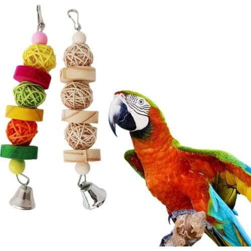 Budgerigar Cockatoo Agapornis Parrot Supplies Bird Toys Wooden Bite Toys Rattan Ball Toys Bird Molar Toys