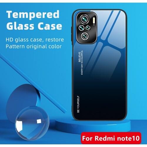 TMWBBT Cover For Redmi Note 10 note 9 5G T 10 X PRO K30 For redmi k40 REALME V 11 K30 9T i POCO X2 gradient tempered glass cover