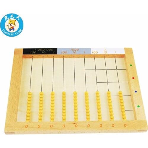 Montessori Baby Early Education Wooden Toys Math Learning Training Flat Bead Calculation Frame