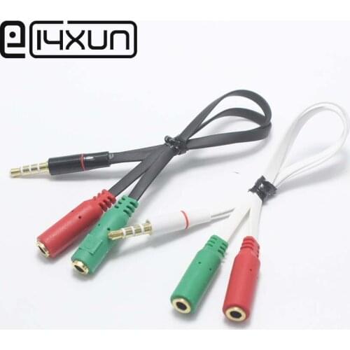EClyxun 1pcs New 3.5mm 1 Male Plug to 2 Female Jack Stereo Headphone Microphone Audio Y Splitter Cable Adapter Plug Jack Cord