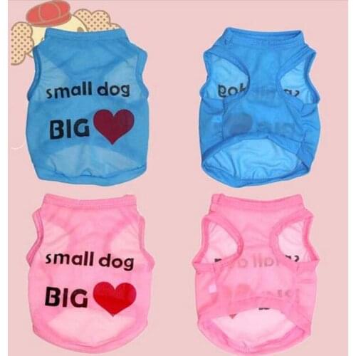 SMALL DOG BIG HEART Dog T-shirt Coat Sleeveless Top Clothes For Small Dogs Pet Lovely Pattern Vest for Pets perro gato ropa