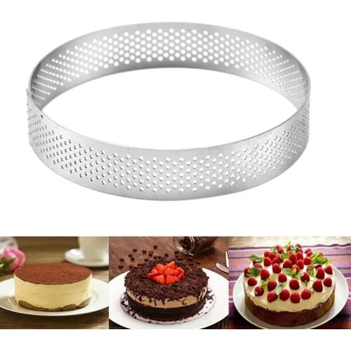 6-10 Cm Round Perforated Breathable Mousse Cake Ring Non-stick Stainless Steel Cake Ring Cake Tool, Breathable Cake Ring