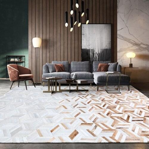 American style cowhide patchwork rug , big size genuine cow skin fur carpet, New Year decorative living room rug