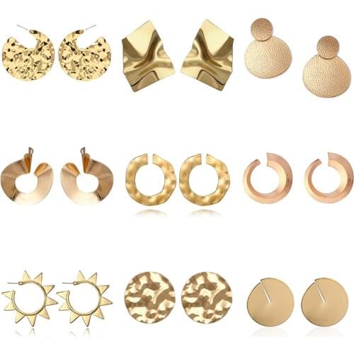 Metal Dangle Fashion Earrings For Women Geometric Wedding Party Jewelry Vintage Punk Stud Earrings Gifts Bohemian Style Bijoux