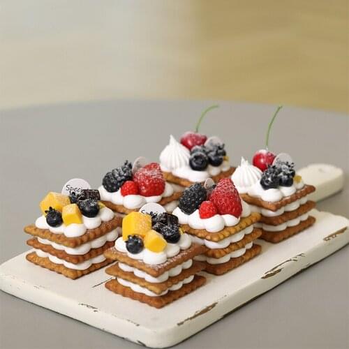 Simulation cream sandwich biscuits Bakery shop window display model Afternoon tea photo props fake pastry decorations