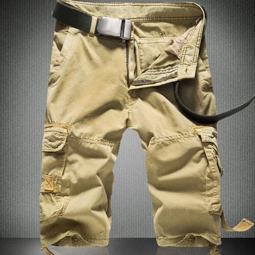 Men Summer Cargo Shorts Harem Shorts Multi-pocket Summer Sports Cycling Shorts Sweatpants Fifth Pants Drawstring Beach Shorts