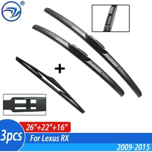 3Pcs Front Rear Windshield Wiper Blades Set For Lexus RX450H RX350 RX 450h 350 2015 2014 2013 2012 2011 2010 26"22"16"
