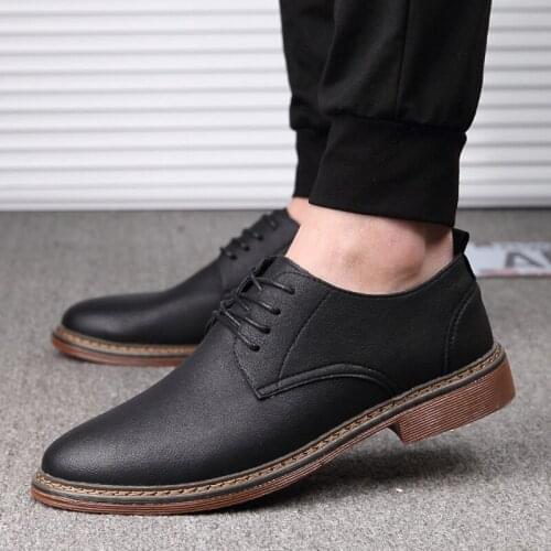 New Casual Shoes Men Leather Brogue Footwear Men Business Shoes Soft Comfortable Fashion Brand Male Brogues British Style A1718