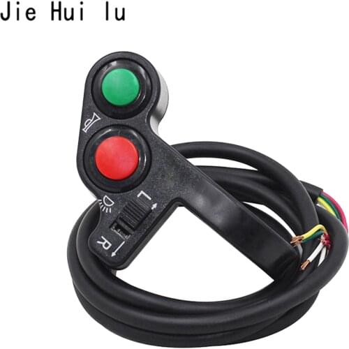 Motorcycle Switches Electric Bike Scooter Light Turn Signal & Horn Switch ON/OFF Button W/Red Green Buttons 22mm Dia Handlebars