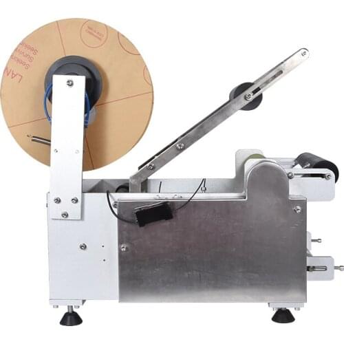 110V/220V Round Bottle Semiautomatic Labeling Machine, Labeling Machine for Round Bottle Label width 8-160mm 25-50 pieces/mim