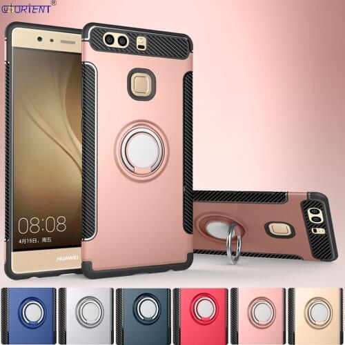 For Huawei P9 Plus VIE-L29 Bumper Case Huawei P9 EVA-L19 Stand Ring Full Cover VIE L29 EVA L19 L09 Shockproof Armor Back Funda