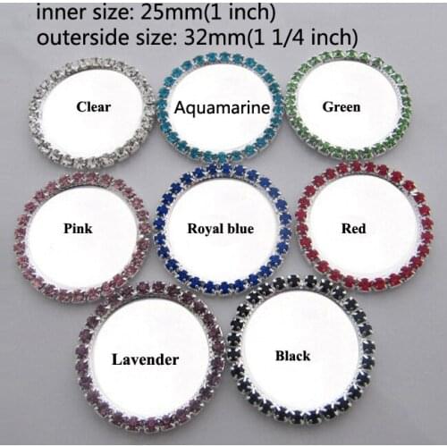 2018 Rushed 10pcs/lot 25mm Inner Circle Blank Setting With Rhinestones Flatback Button For Hair Flowers Wedding Accessories