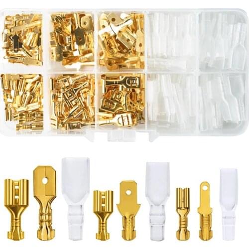 Male and Female Wire Spade Connector Wire Crimp Terminal 315/180Pcs Quick Splice 2.8mm 4.8mm 6.3mm with Insulating Assortment