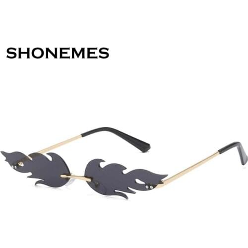 New Flame Sunglasses Women Design Rimless Street wear Oculos De Sol Rectangle Shades Female Narrow Eyewear