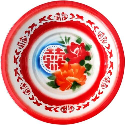 Traditional Enamel Basin Wedding Celebration Supplies Old-Fashioned Vintage Tang Porcelain Household Thickened Large Iron