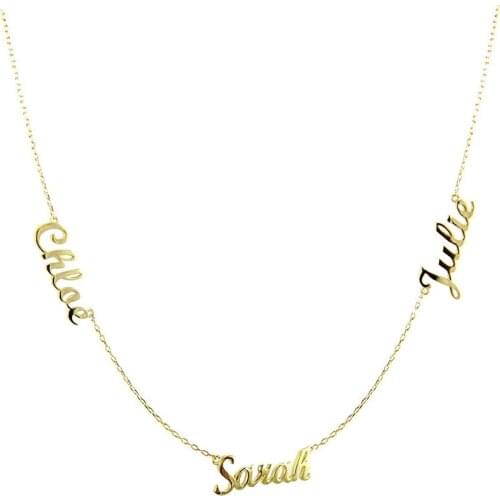 3 Name Necklace for Women Custom Personalized nameplate Necklace Choker Any Cursive Name Signature Necklace choker jewelry