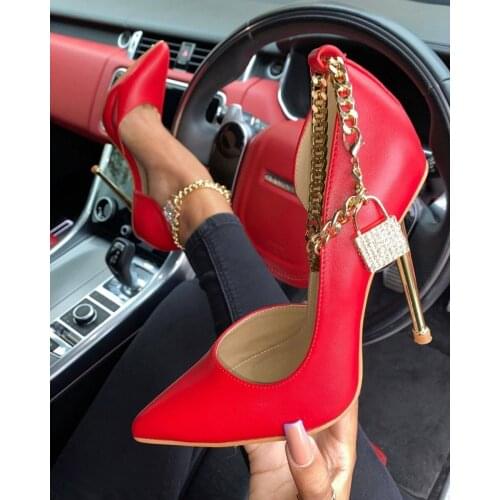 NEW Spring/Autumn Leisure Concise Button Pointed Toe Pumps Flock Spike Heels Wedding Party Shoes For Women Siez 35-42