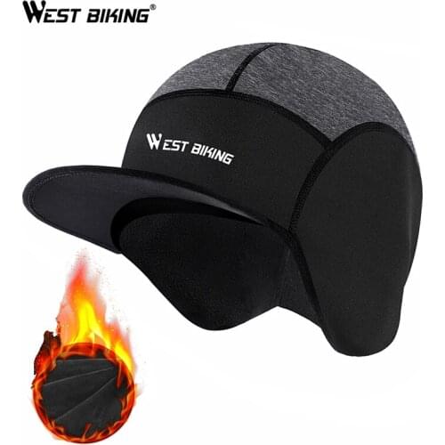 WEST BIKING Men Cycling Caps Winter Windproof Thermal Sports Running Skating Skiing Motocycle Bike Helmet Head Hat Bicycle Cap