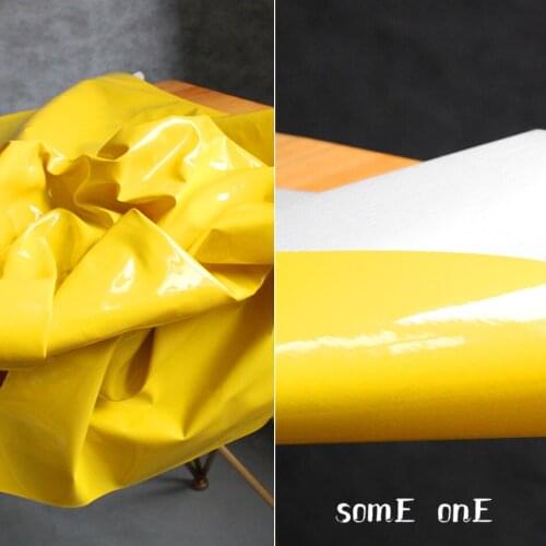 Mirror PU Patent Leather Yellow Waterproof DIY Patches Cosplay Decor Props Bags Coat Dress Fashion Designer Leather Fabric