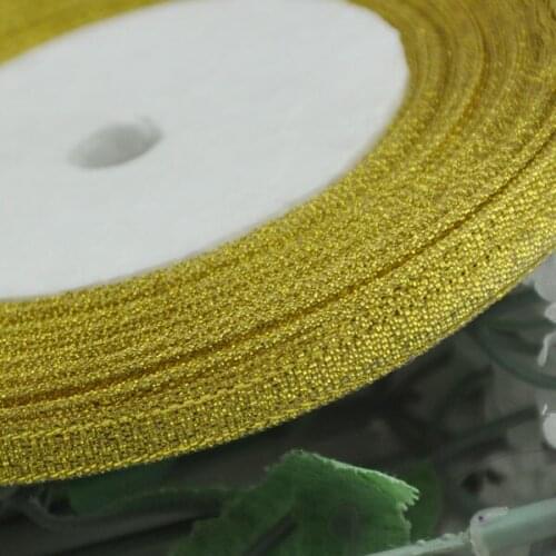 1rolls 22meter Gold width glitter ribbon gift packing belt wedding party Christmas embellishment ribbon sewing accessories