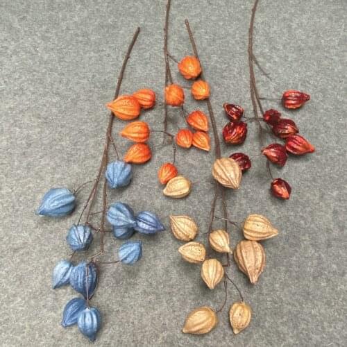 1pc Foam Cape Gooseberry Spray Color Berry Flower Branch DIY Home Floral Arrangement Garden Bonsai Decoration Fake plants