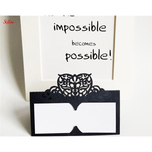 10PCS Laser Cut Heart Shape Place Cards Wedding Name Cards Wine Glass Wedding Event Laser Cut Flower Decoupage 7ZSH871-10