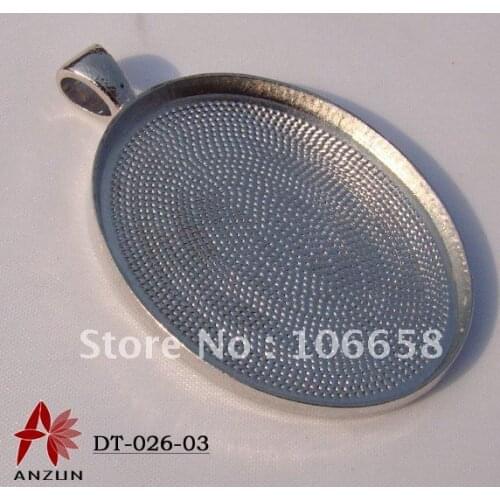 10pcs Metal Charms Ellipse Cameo Setting Pendant Outer:50x32mm, Inner:40x30mm