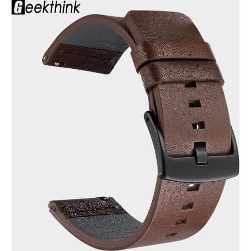 20/22mm Band For Samsung Galaxy Watch 42 46mm Bracelet Straps Gear S2 S3 Frontier Huawei Genuine Leather Quick Release Wristband