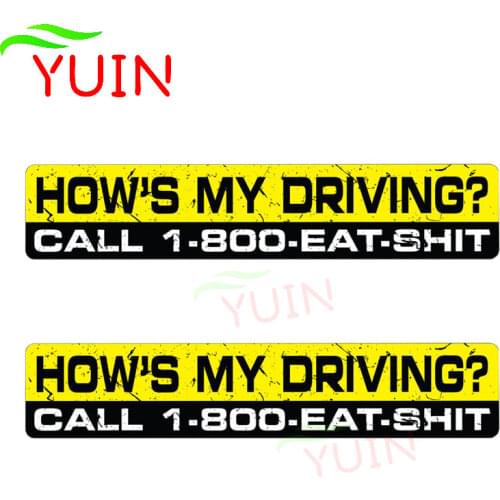 2X HOWS MY DRIVING Personality Car Sticker Fashion PVC Bumper Window Decoration Motorcycle Accessories Waterproof Decal 15*3cm