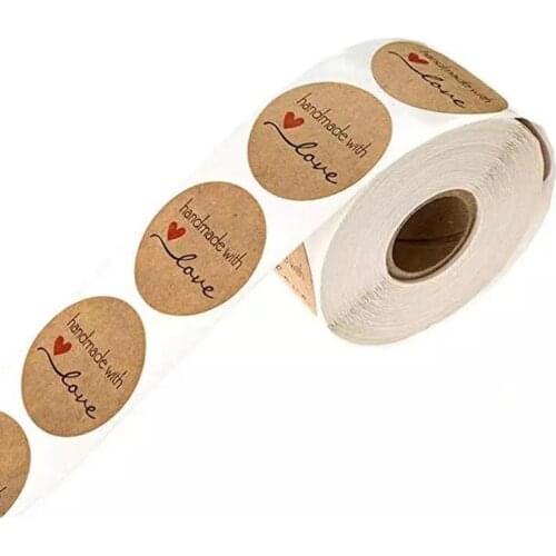 500PCS/Roll Handmade DIY Wedding Holiday Self Adhesive Baking Sticker Label Envelope Lable Paper Gift Tags