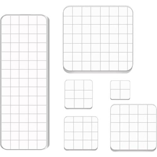 6 Pieces Stamp Blocks Acrylic Clear Stamping Blocks Tools With Grid Lines For Scrapbooking Crafts Making